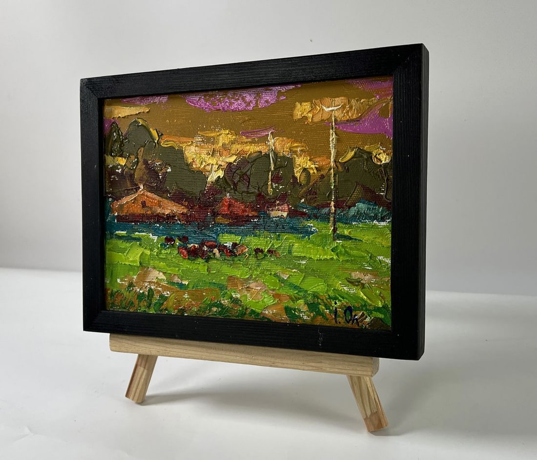 Oil painting Evening village Oleksiy Ivanyuk - 2