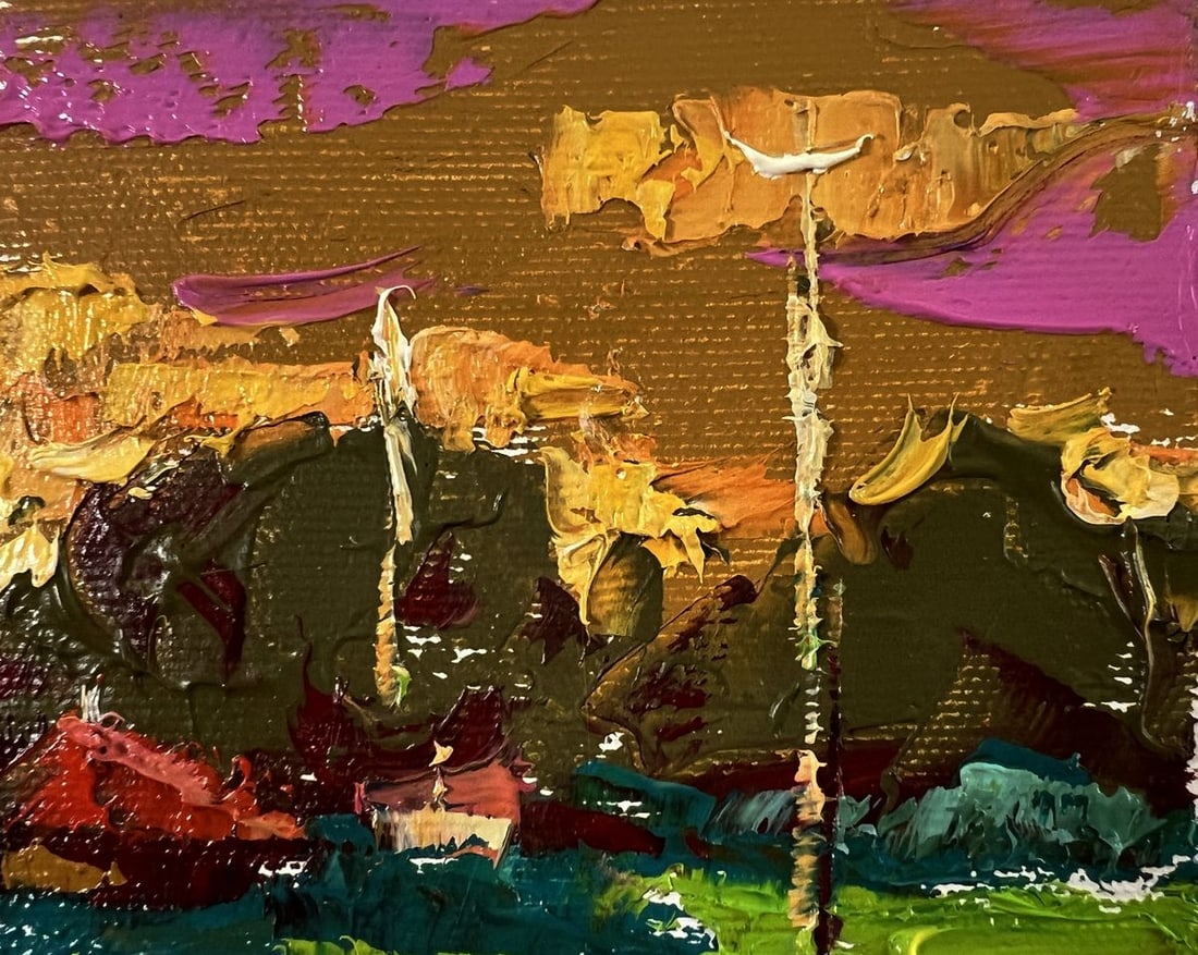 Oil painting Evening village Oleksiy Ivanyuk - 4