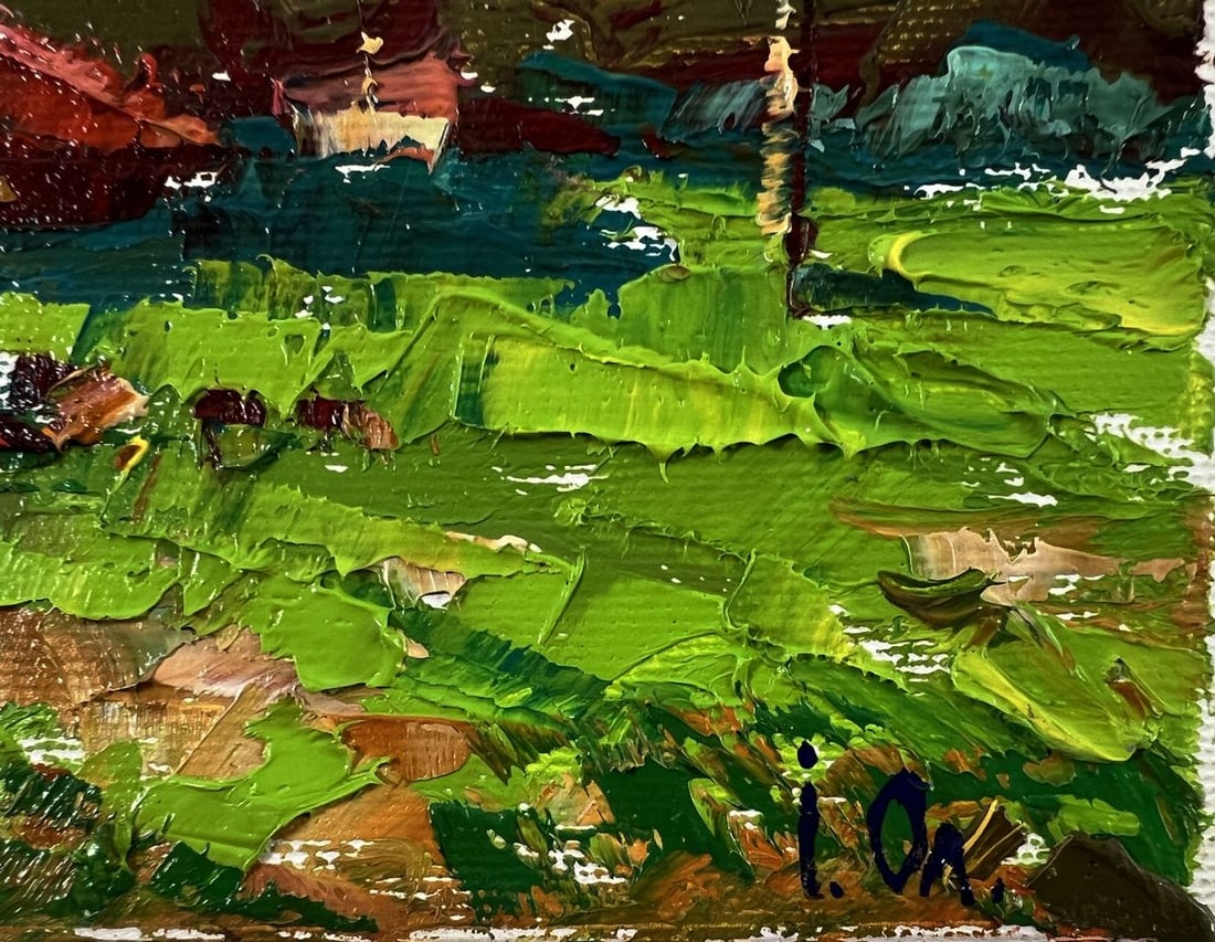 Oil painting Evening village Oleksiy Ivanyuk - 5