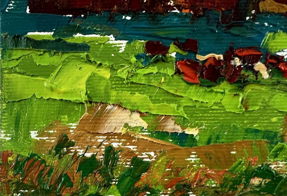 Oil painting Evening village Oleksiy Ivanyuk - 6