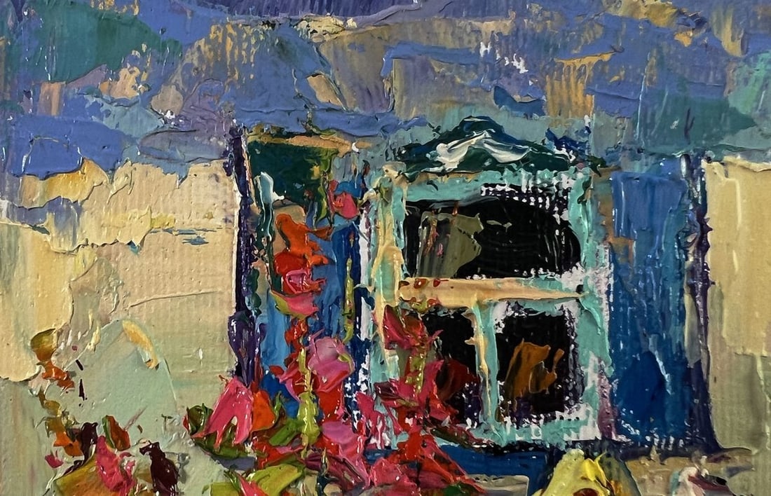 Oil painting At the well in the yard Oksana Ivanyuk - 5