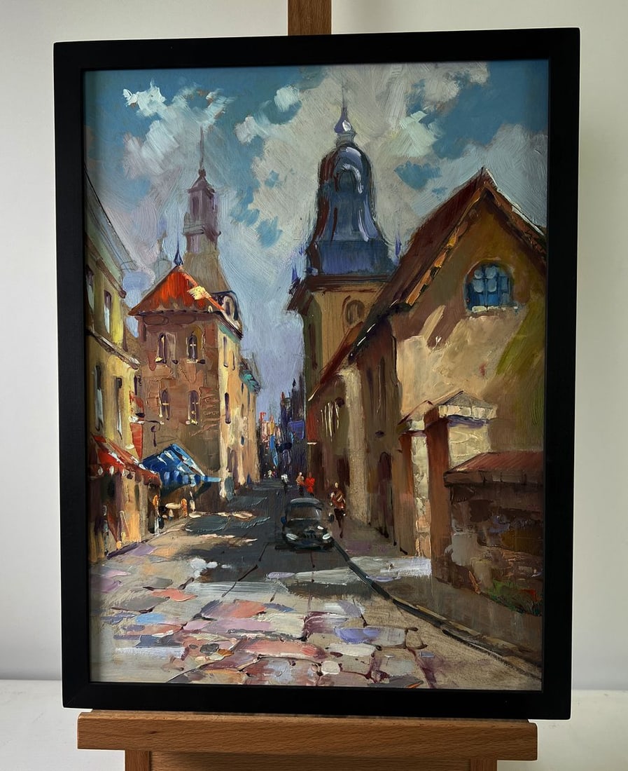 Oil painting Quiet street in the old town Yuriy Suprunchuk: Title: Oil painting Quiet street in the old town Yuriy Suprunchuk Description: NoAAA5528The Oil painting on Cardboard titled "Quiet street in the old town" captures the timeless charm and character of