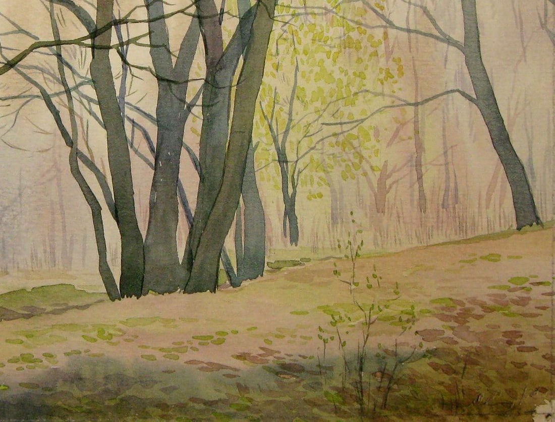 Watercolor painting Spring Etude Valery Savenets - 5