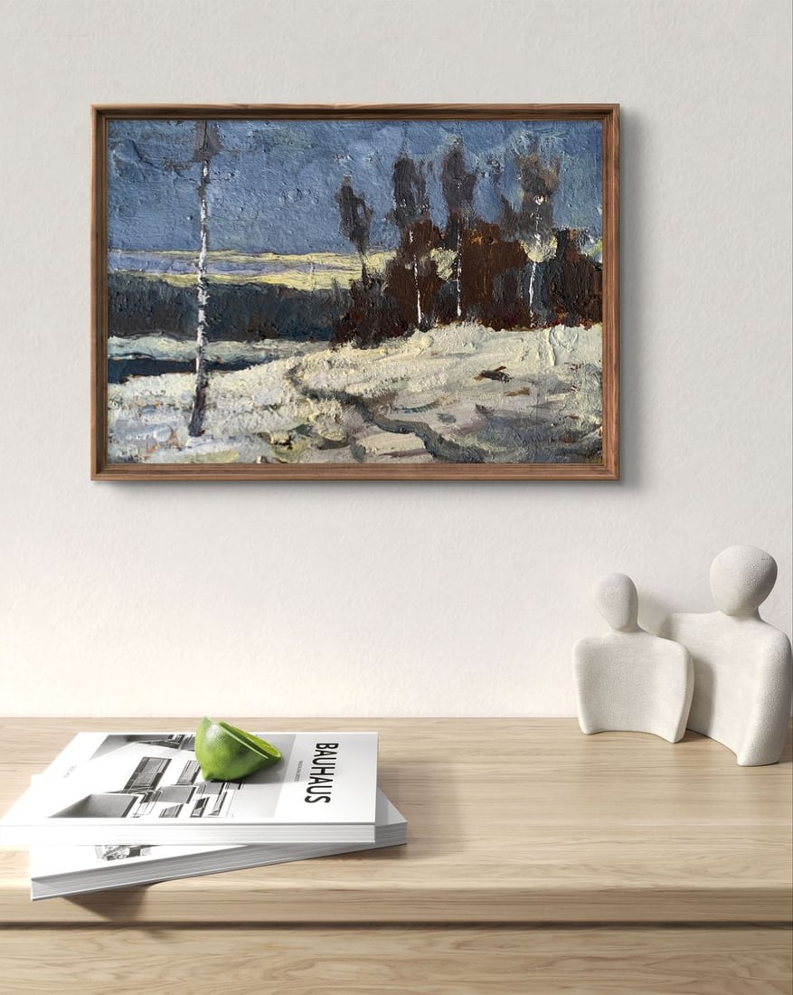 Oil painting Winter evening Leonid Maistrenko - 3