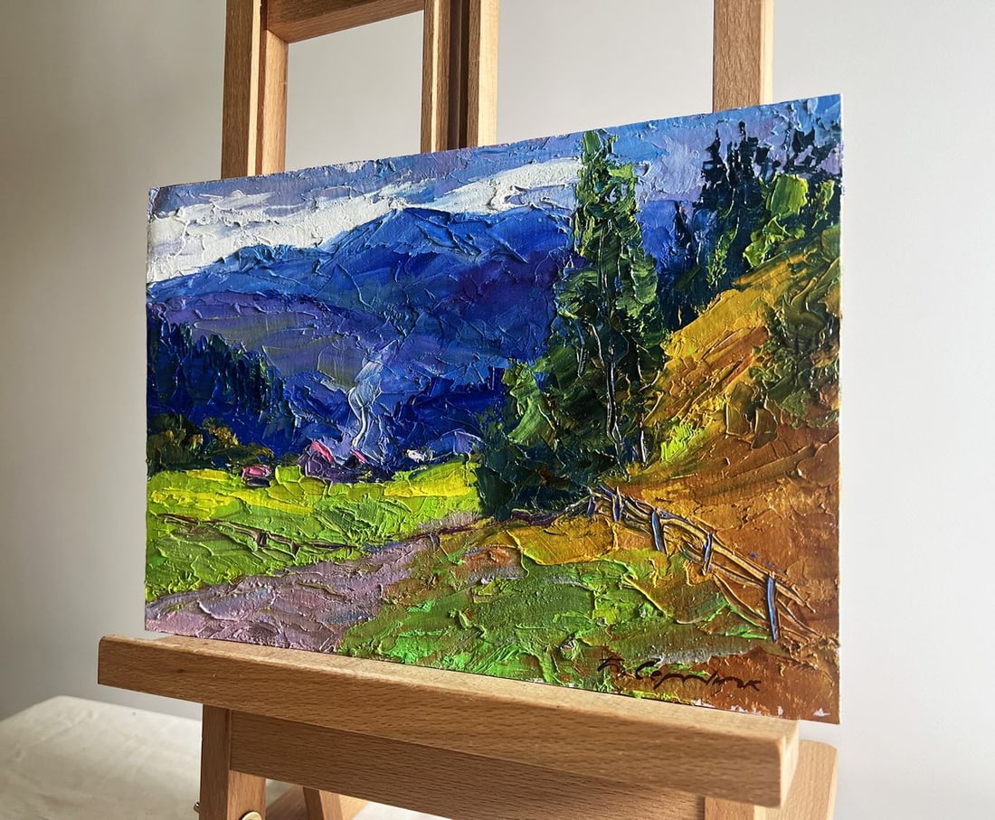 Oil painting Village in the mountains Boris Serdyuk - 2