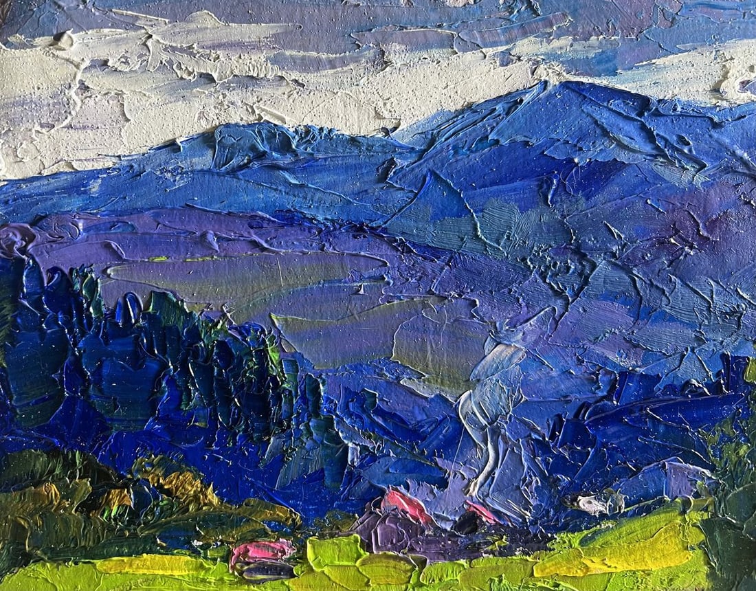 Oil painting Village in the mountains Boris Serdyuk - 4