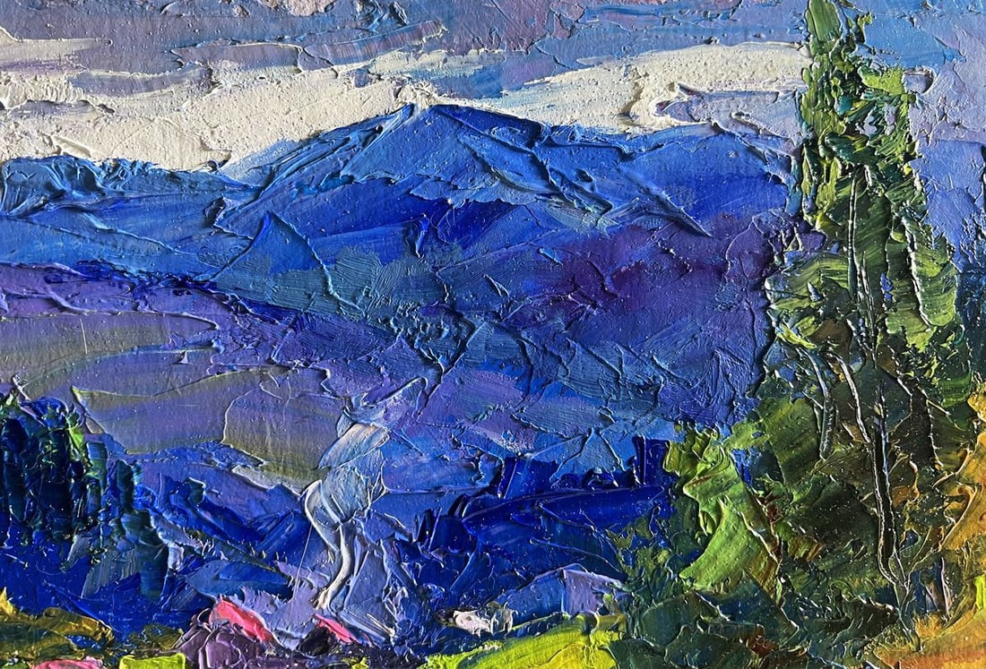 Oil painting Village in the mountains Boris Serdyuk - 5