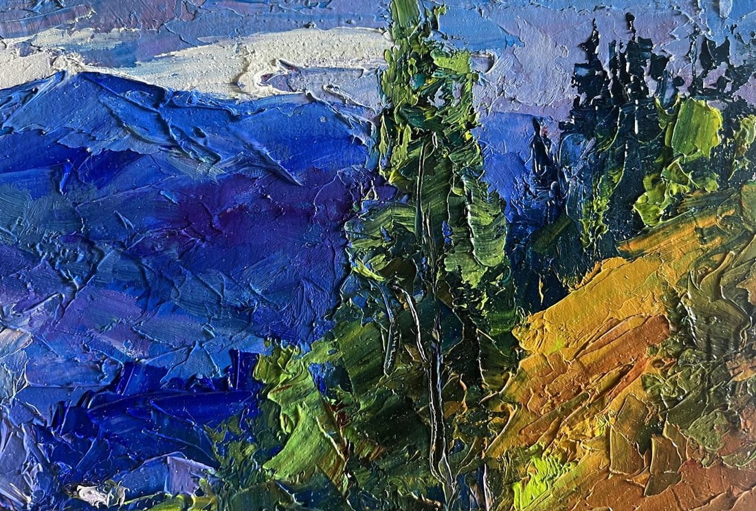 Oil painting Village in the mountains Boris Serdyuk - 6
