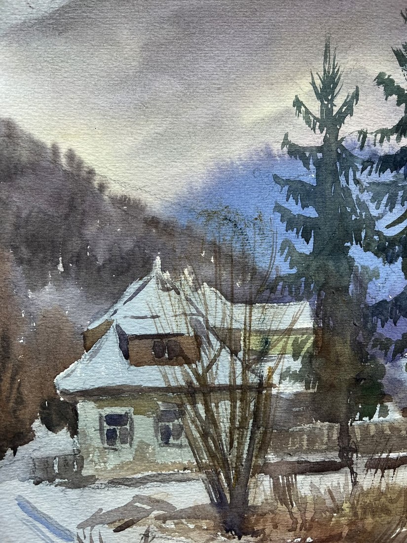 Watercolor painting Church in Yaremche V. Mishurovsky - 2
