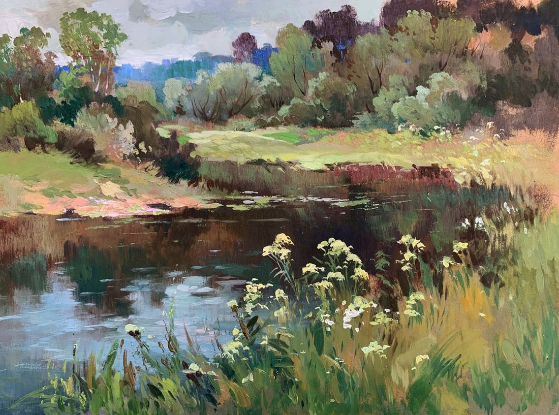 Oil painting River along the forest Yuriy Suprunchuk (1 of 12)