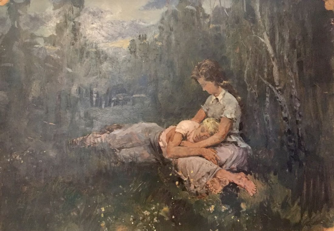 Oil painting Mother with her son Leonid Mikhailovich Stil' (1 of 11)