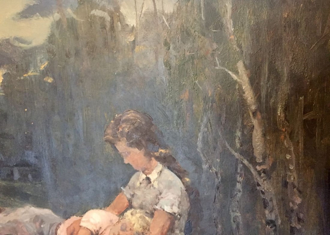 Oil painting Mother with her son Leonid Mikhailovich Stil' - 7