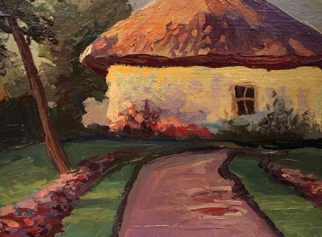 Oil painting Memories of my home in the village Unknown artist - 6