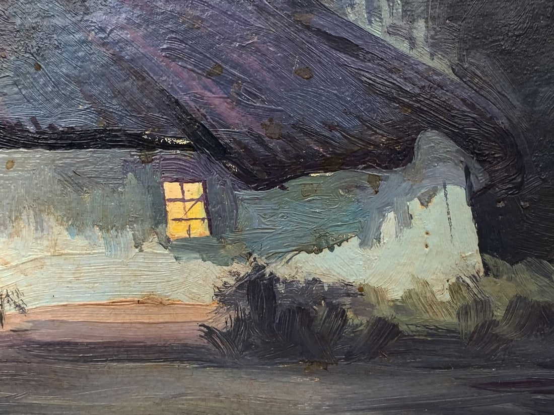Oil painting Hut under the straw Unknown artist - 5