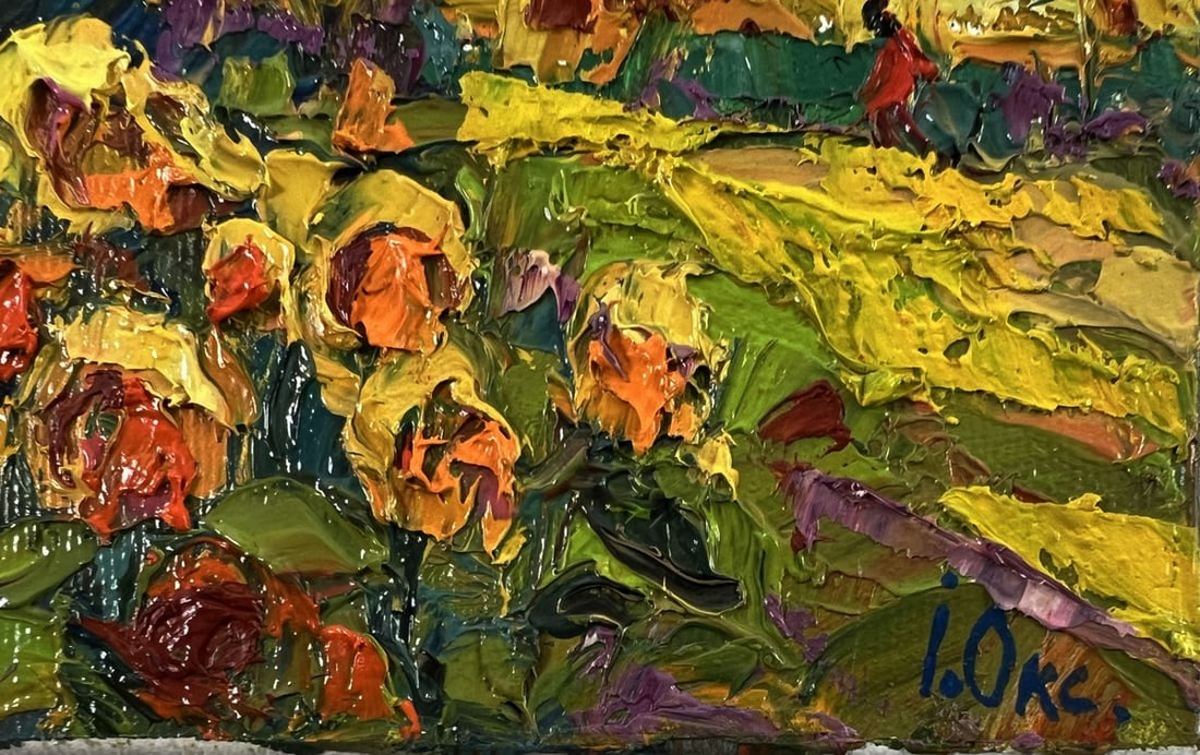 Oil painting Daytime sunflowers Oksana Ivanyuk - 6