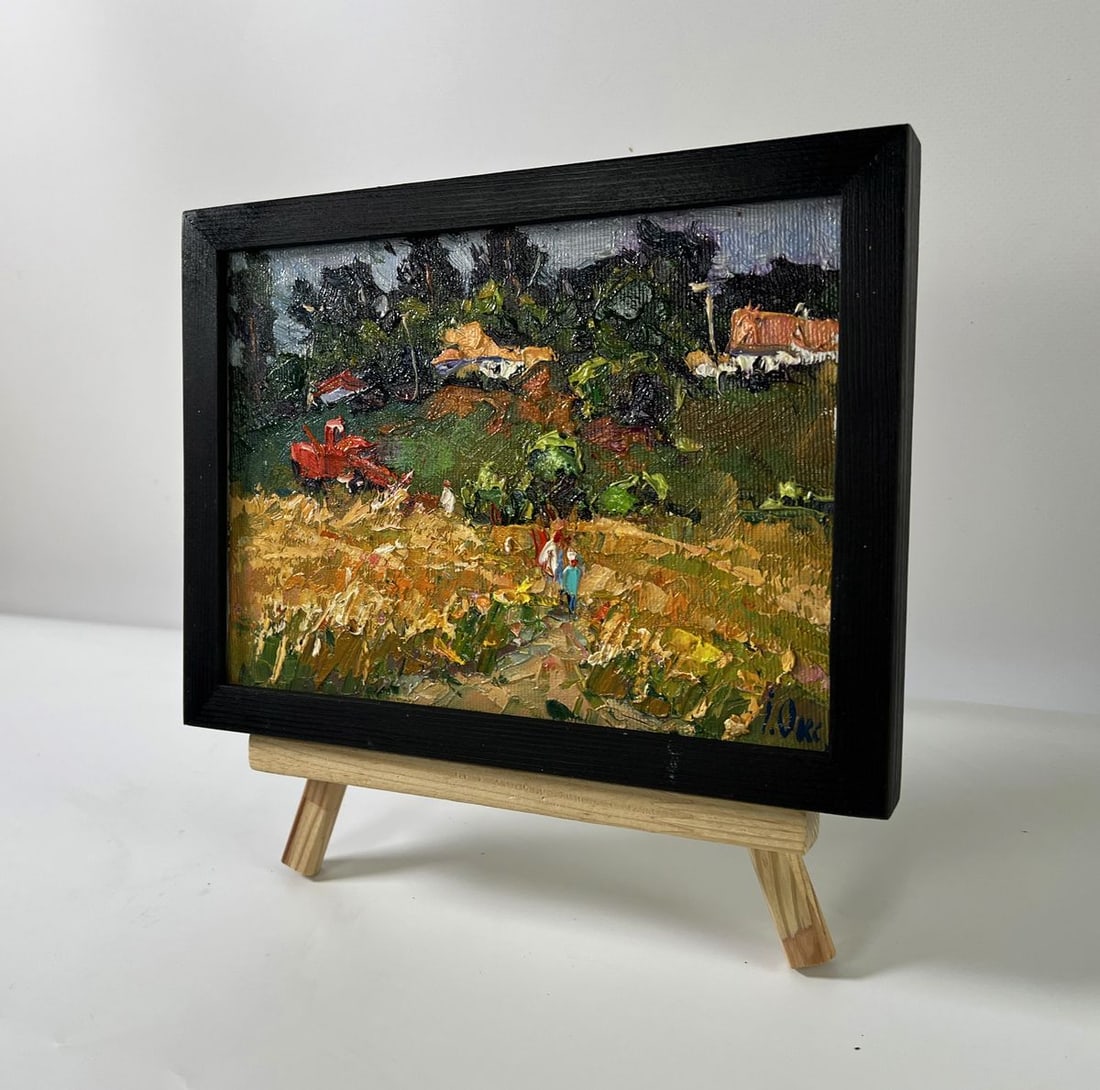 Oil painting Village wheat fields Oksana Ivanyuk - 2