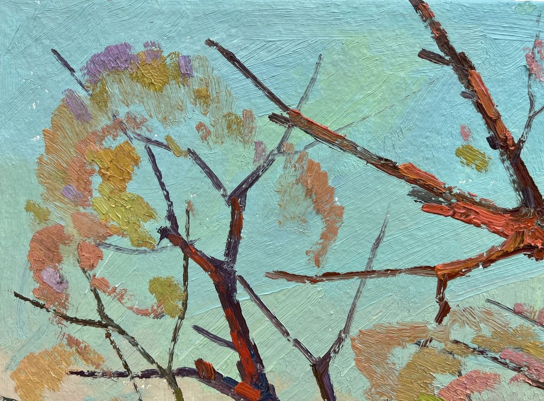 Abstract oil painting autumn coast Peter Dobrev - 2
