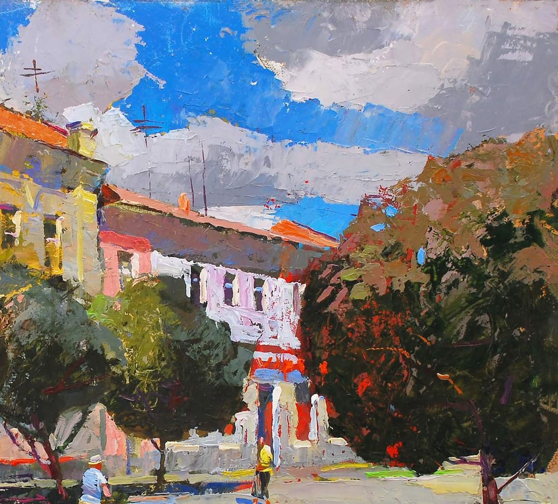 Oil painting Summer in the city Egor Shvachunov - 3