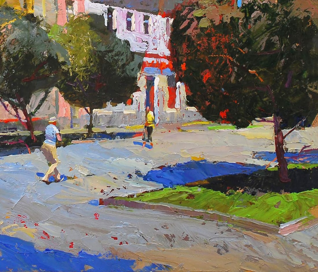 Oil painting Summer in the city Egor Shvachunov - 5