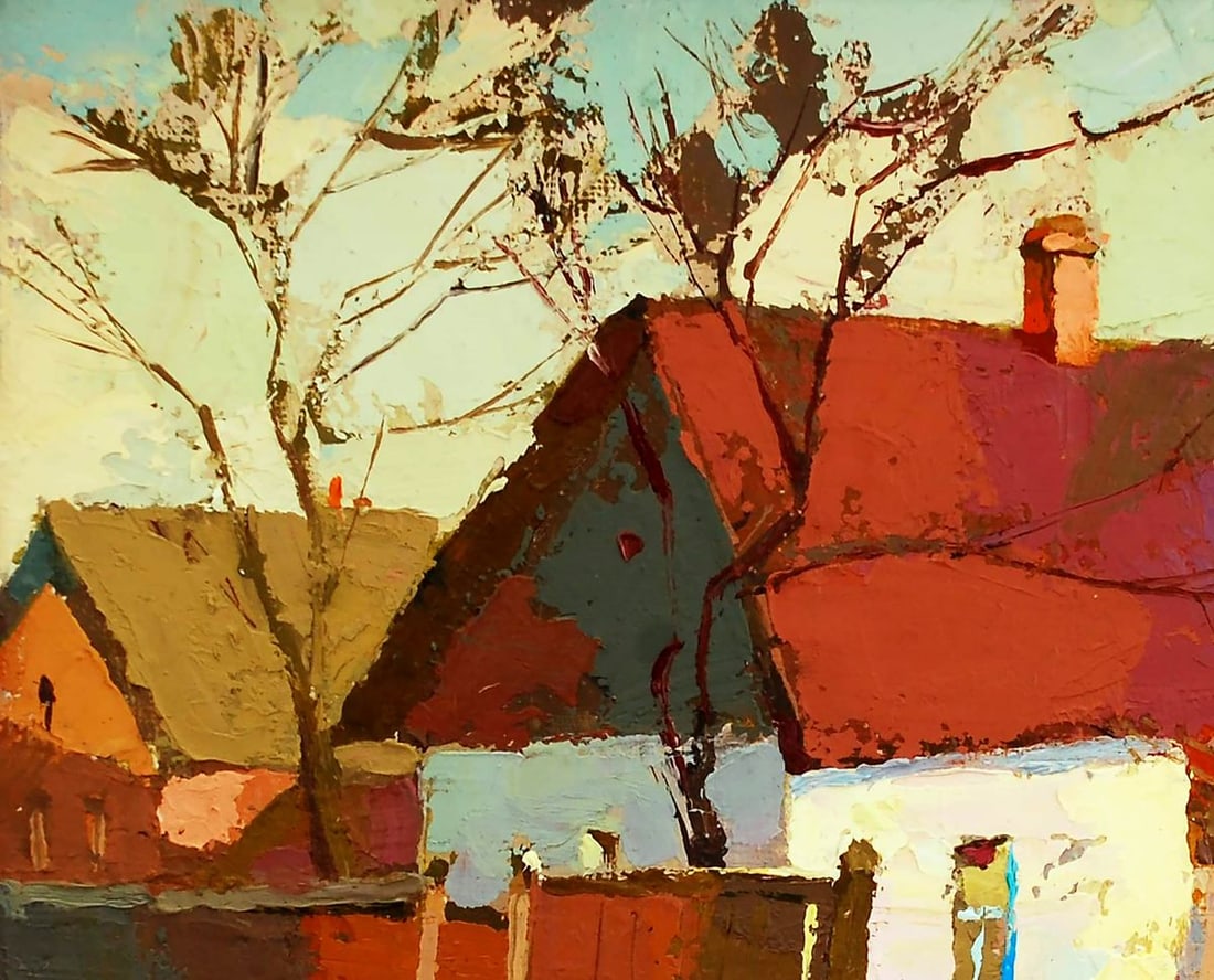 Oil painting Warm March Egor Shvachunov - 2