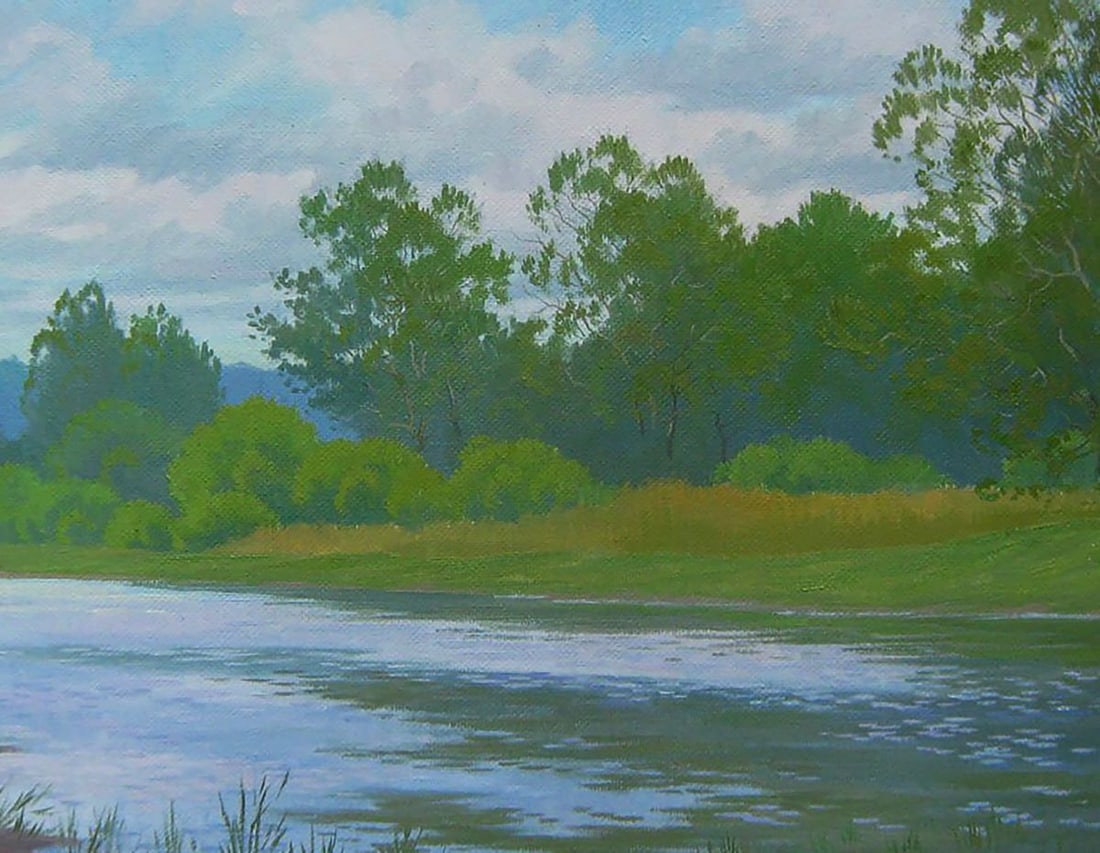Oil painting On the summer lake Valery Savenets - 6