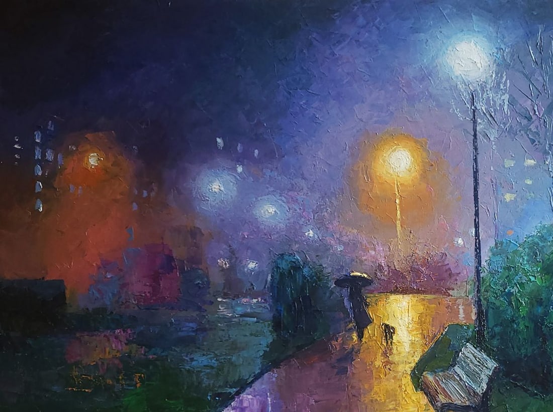 Oil painting Under the rain Boris Serdyuk - 4