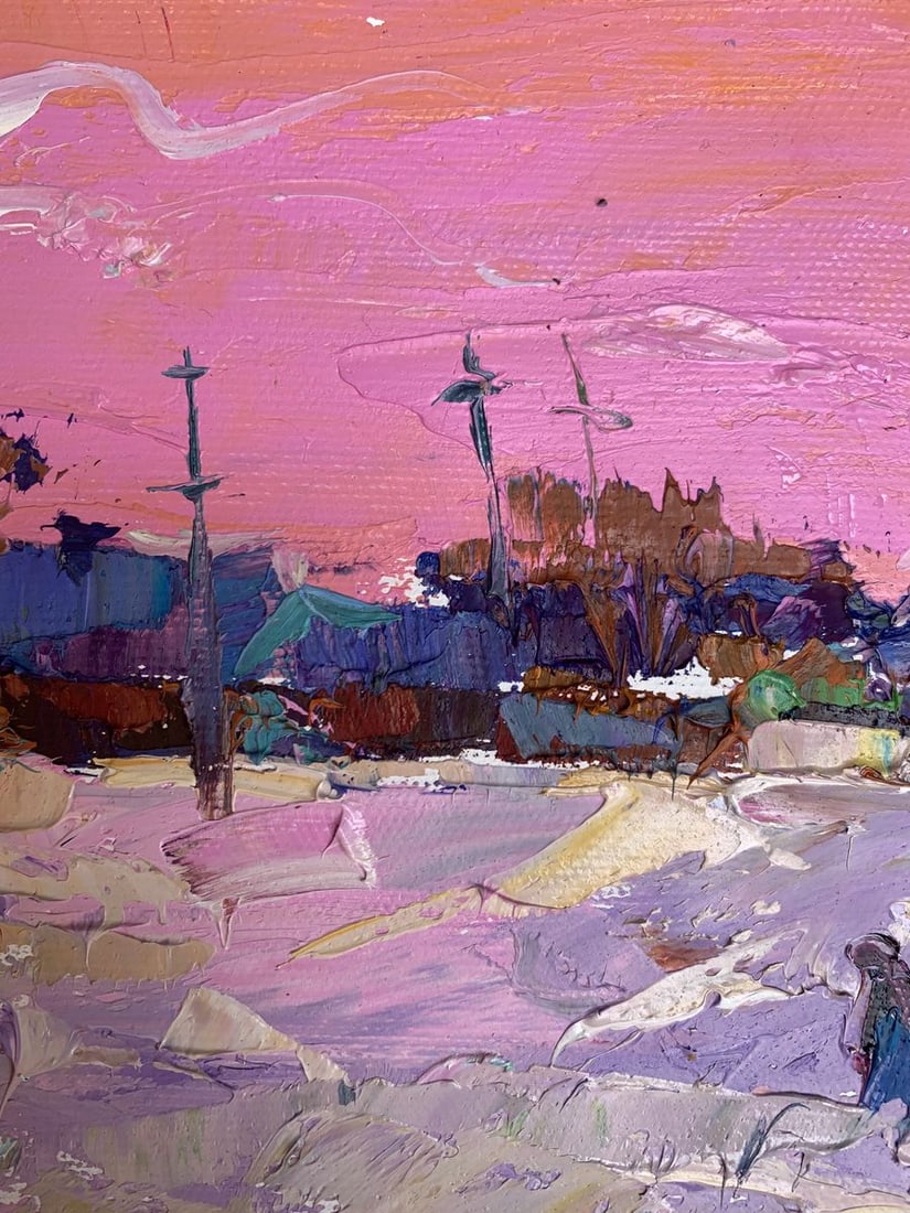 Oil painting It snowed in the evening Oksana Ivanyuk - 7