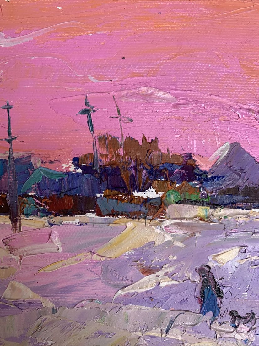 Oil painting It snowed in the evening Oksana Ivanyuk - 8