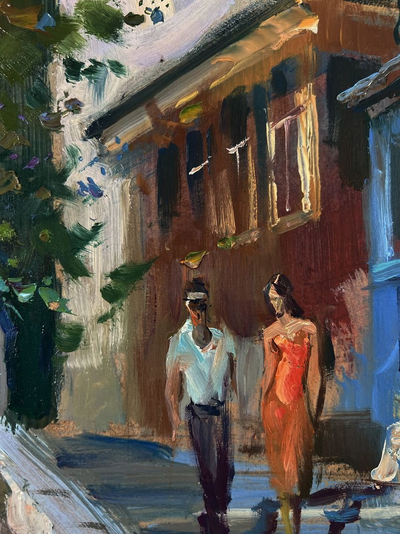 Oil painting A couple walks through the city streets Yuriy Suprunchuk - 6