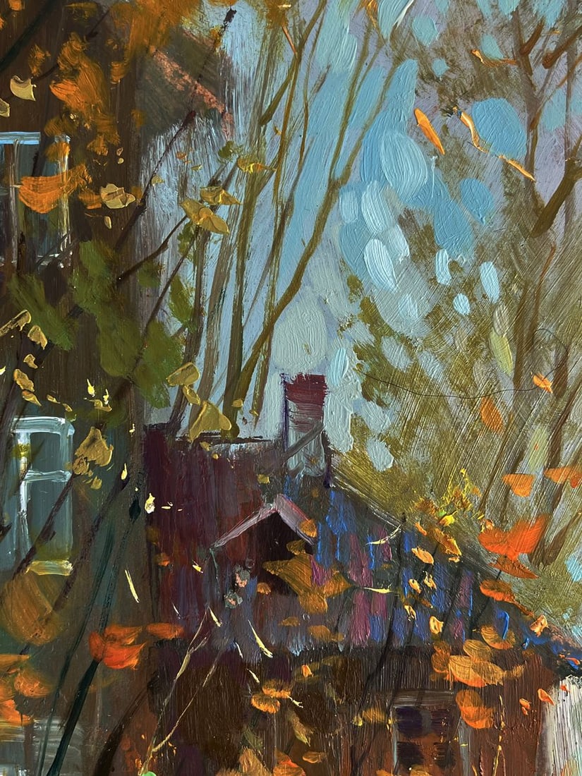 Oil painting Autumn old town street Yuriy Suprunchuk - 7