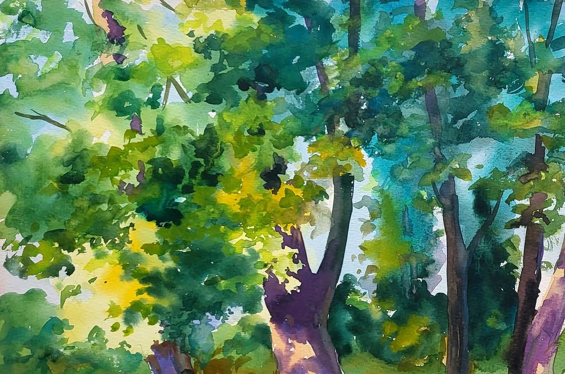Watercolor painting Poplars Serdyuk Boris Petrovich - 2
