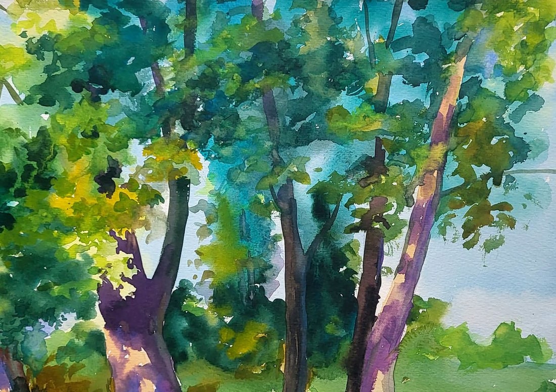 Watercolor painting Poplars Serdyuk Boris Petrovich - 3
