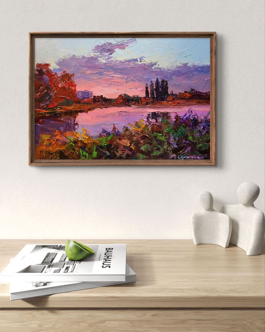 Oil painting Sunset over the river Boris Serdyuk - 2