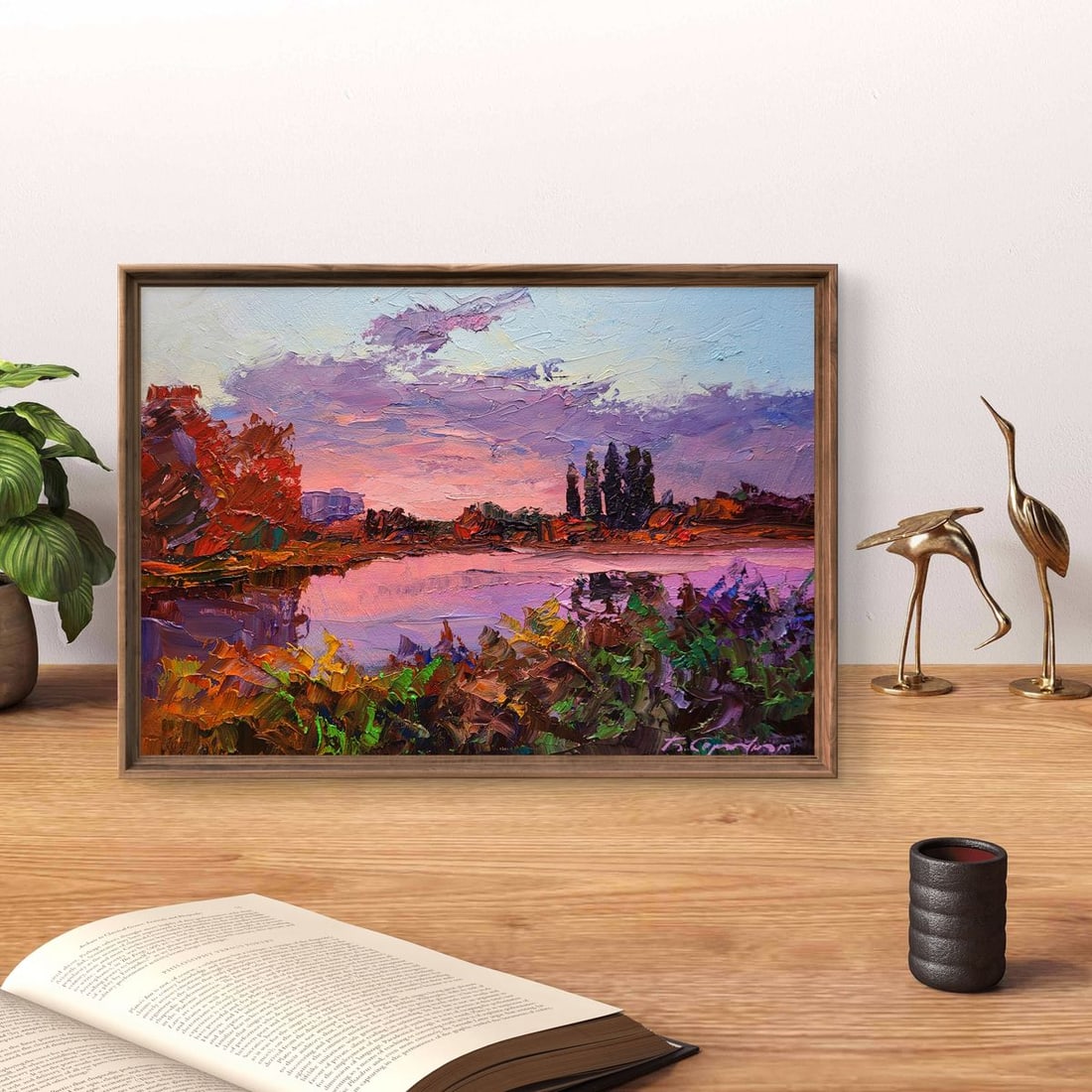 Oil painting Sunset over the river Boris Serdyuk - 3