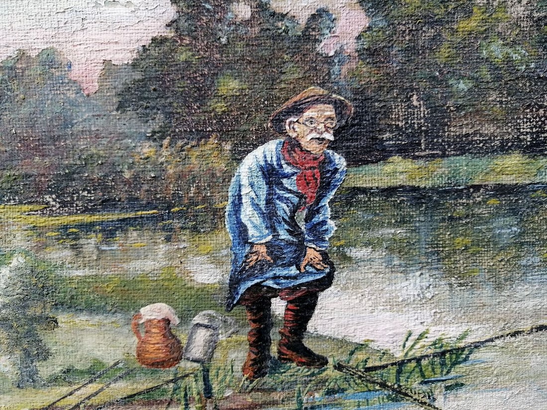 Oil painting Fishing Unknown artist - 9