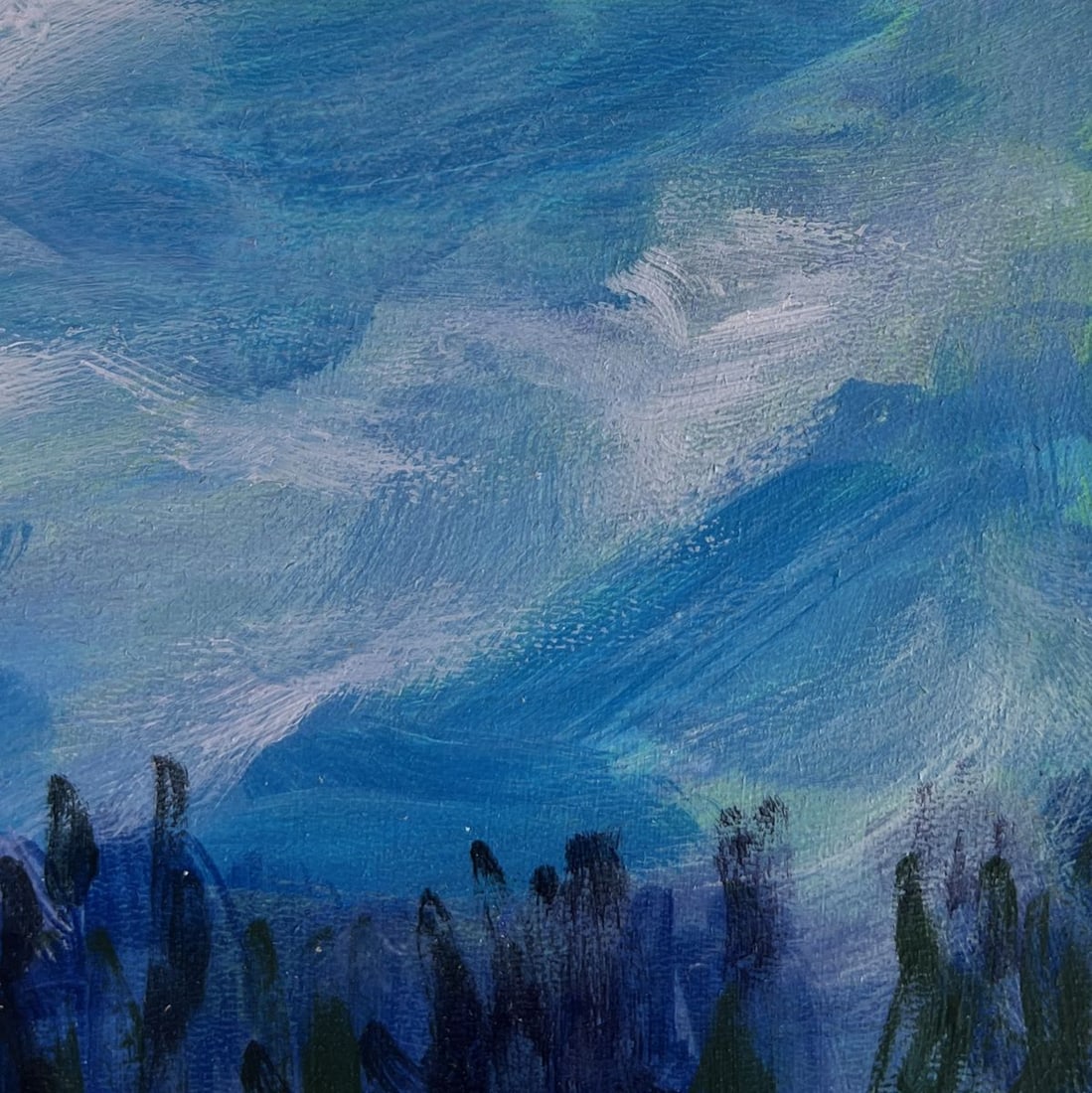 Acrylic painting Village Winter Tale Mykhailo Patskan - 4