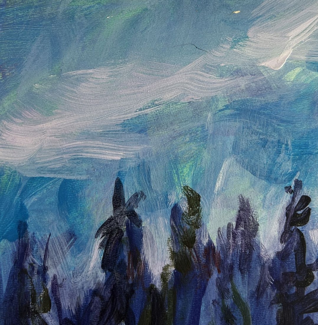Acrylic painting Village Winter Tale Mykhailo Patskan - 6