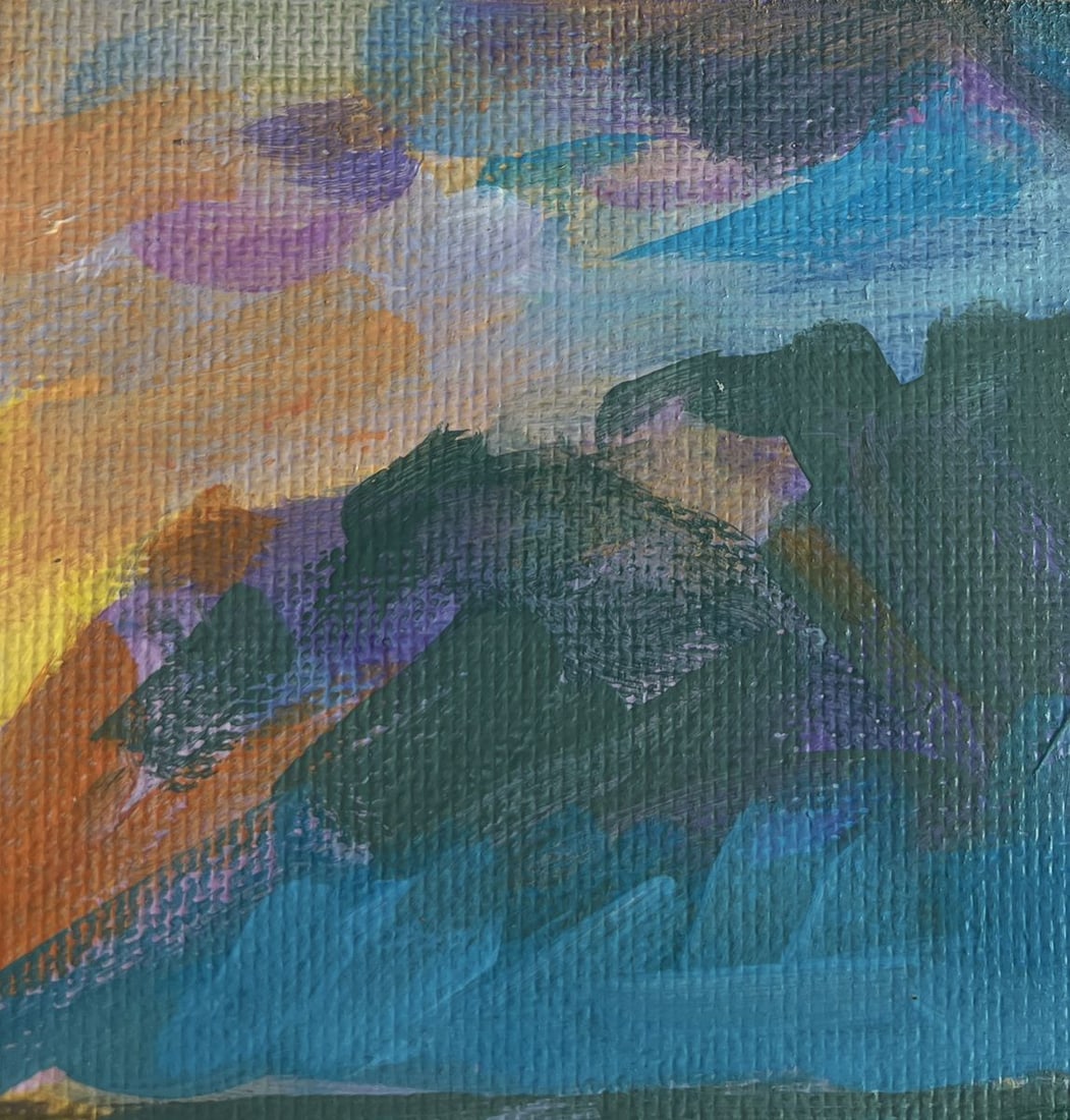 Acrylic painting The Ship and the Fiery Horizon Mykhailo Patskan - 4
