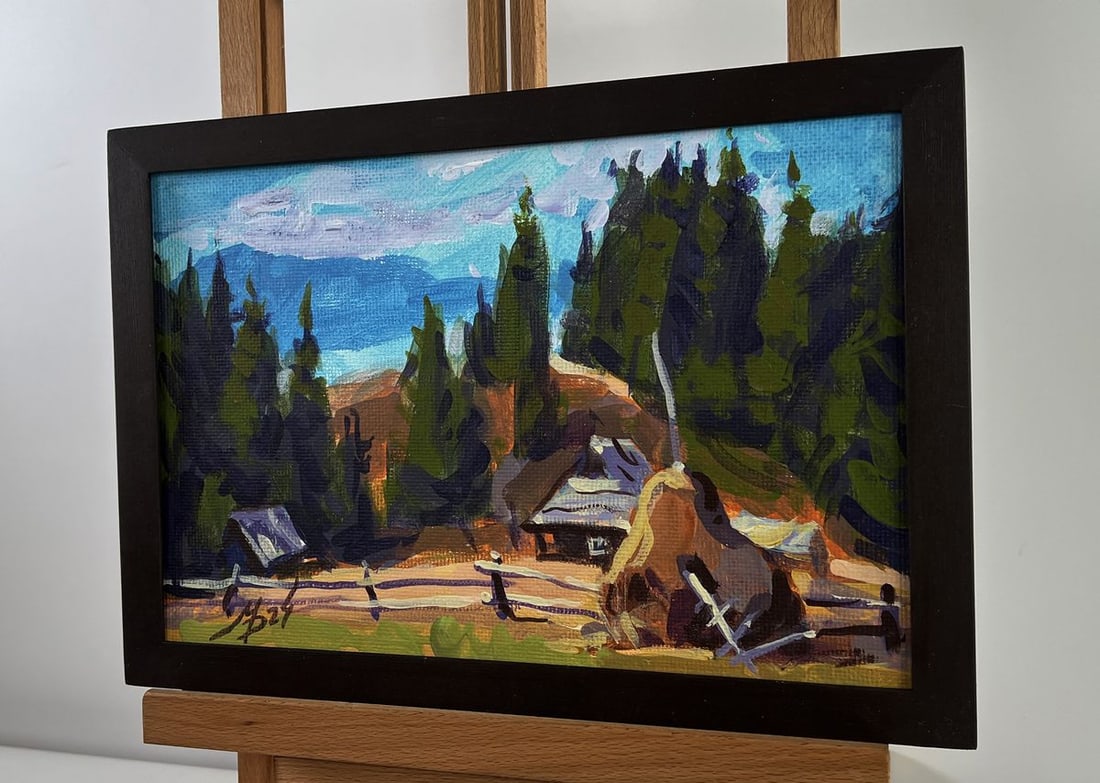 Acrylic painting House in the forest Mykhailo Patskan - 2