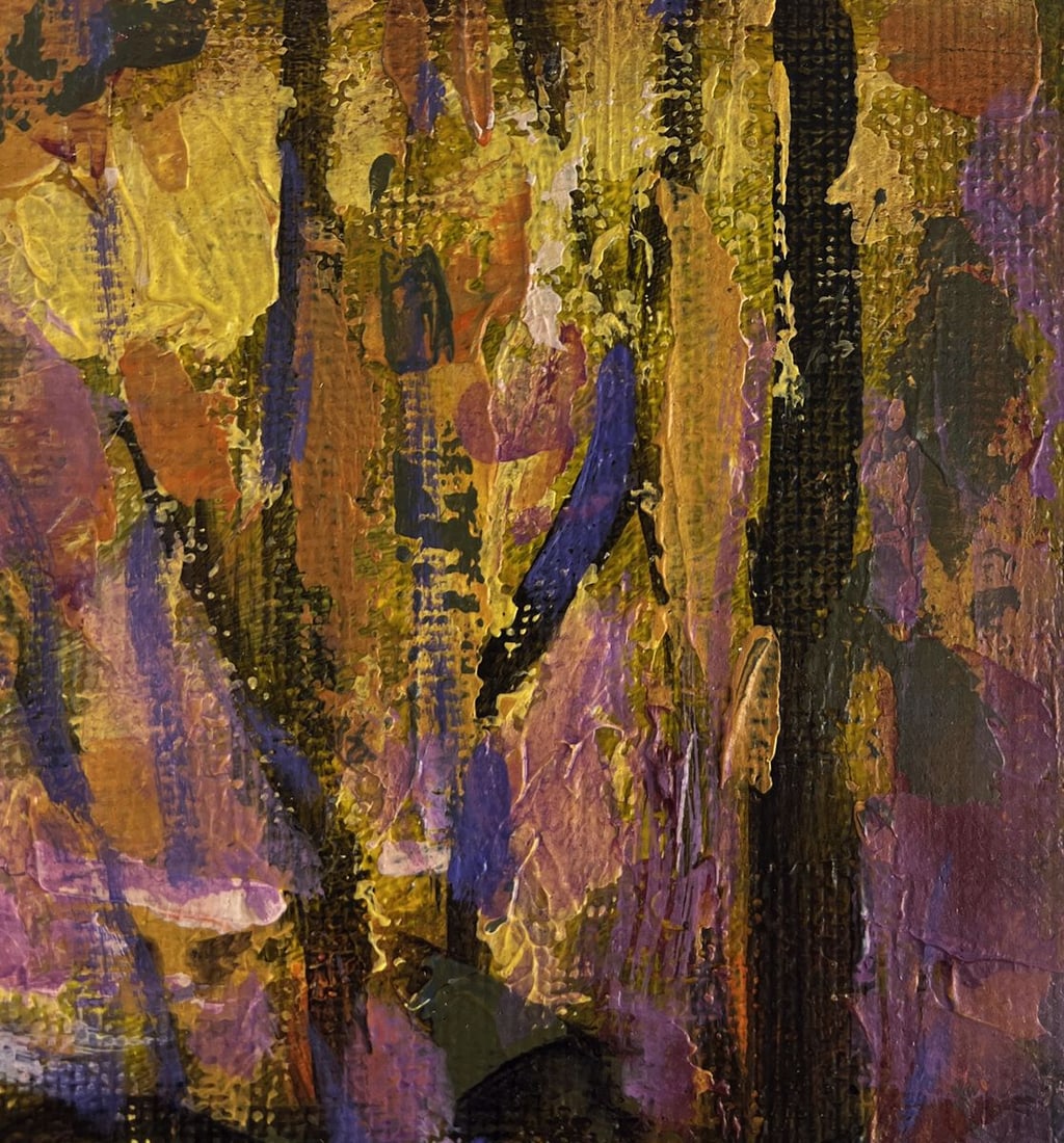 Acrylic painting Preparing firewood Mykhailo Patskan - 4