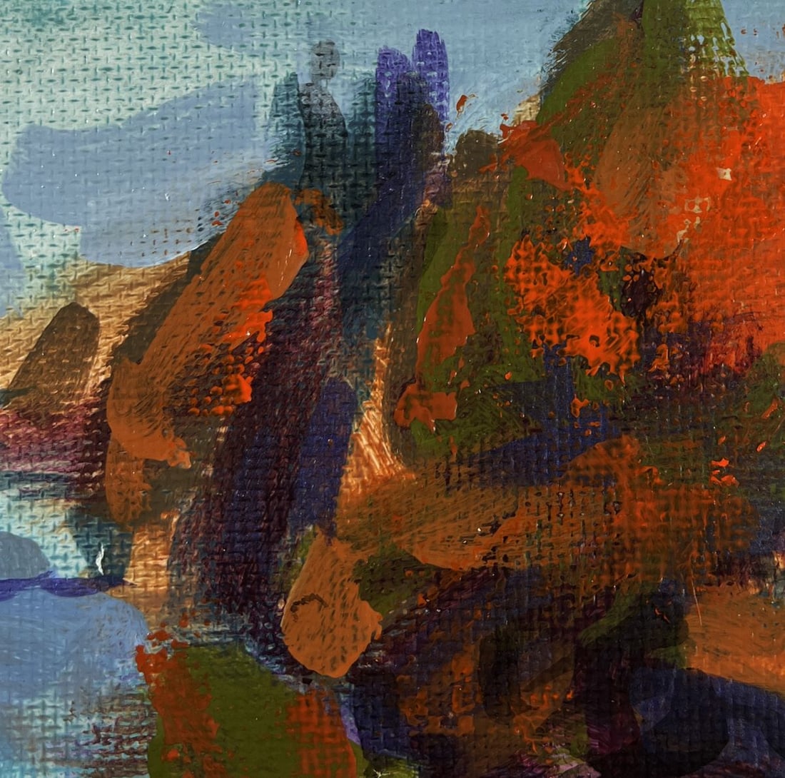 Acrylic painting Mountain river Mykhailo Patskan - 4
