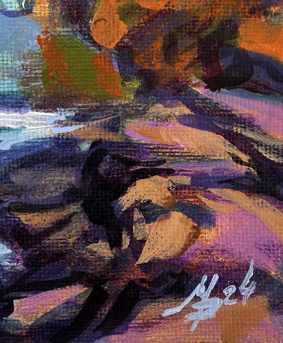 Acrylic painting Mountain river Mykhailo Patskan - 9