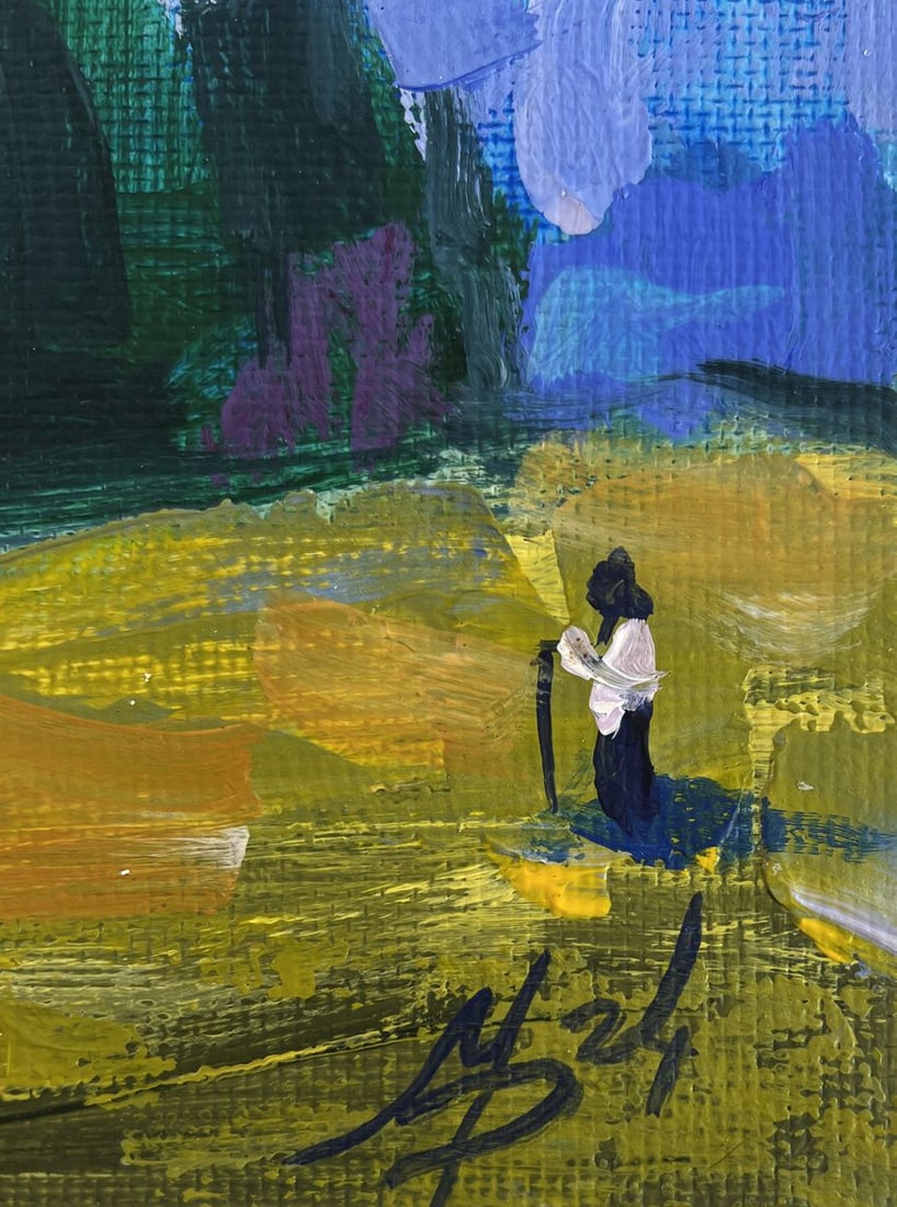 Acrylic painting In the mountain meadows Mykhailo Patskan - 9