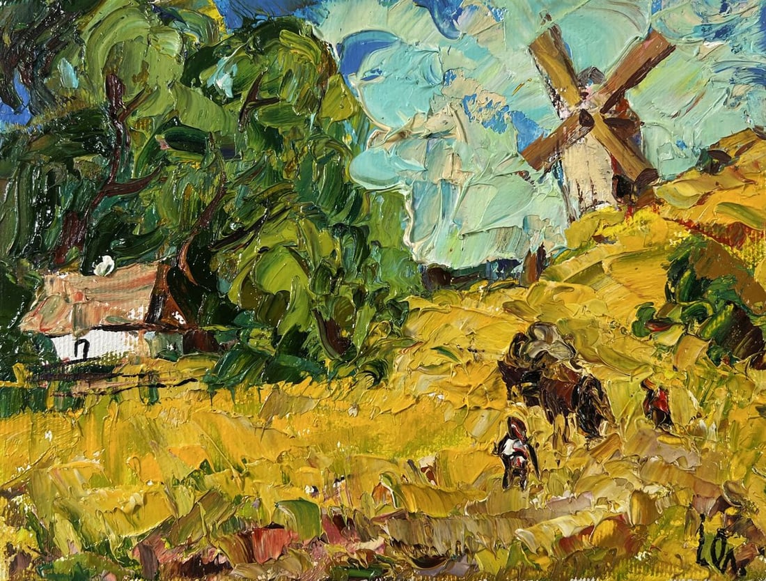 Oil painting Noon in the village Oleksiy Ivanyuk - 3
