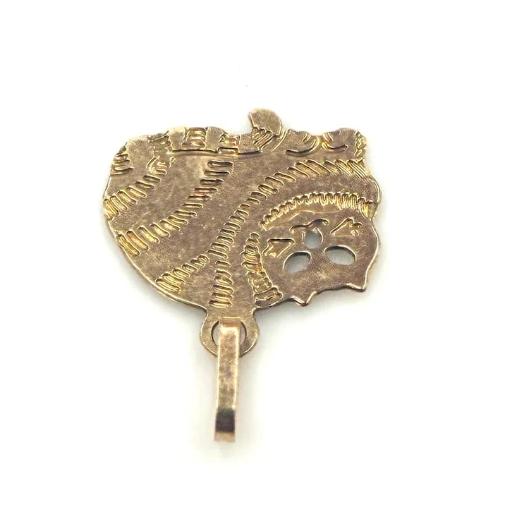 Vintage 14k Yellow Gold Alice in Wonderland Cheshire Cat Charm - 4