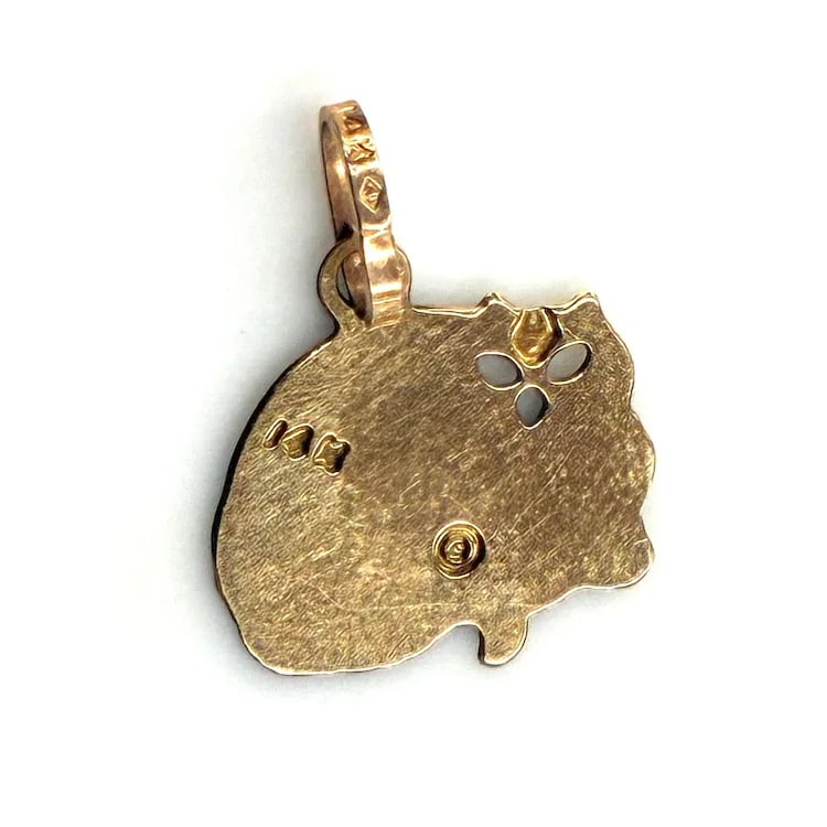 Vintage 14k Yellow Gold Alice in Wonderland Cheshire Cat Charm - 6