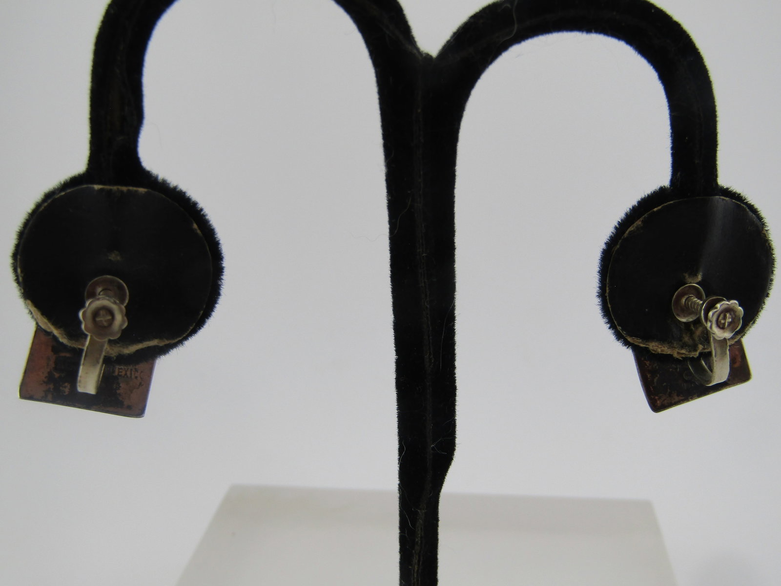 Vintage Sterling Inlaid Abalone Earrings, Screwback, Mexico, 1960's-1970's - 4