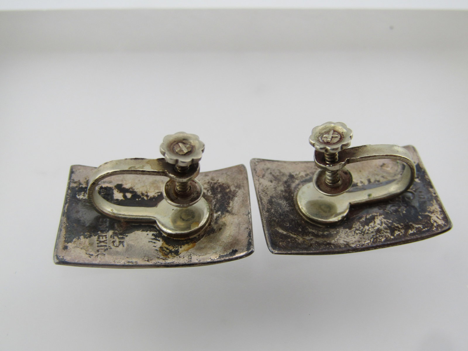 Vintage Sterling Inlaid Abalone Earrings, Screwback, Mexico, 1960's-1970's - 7