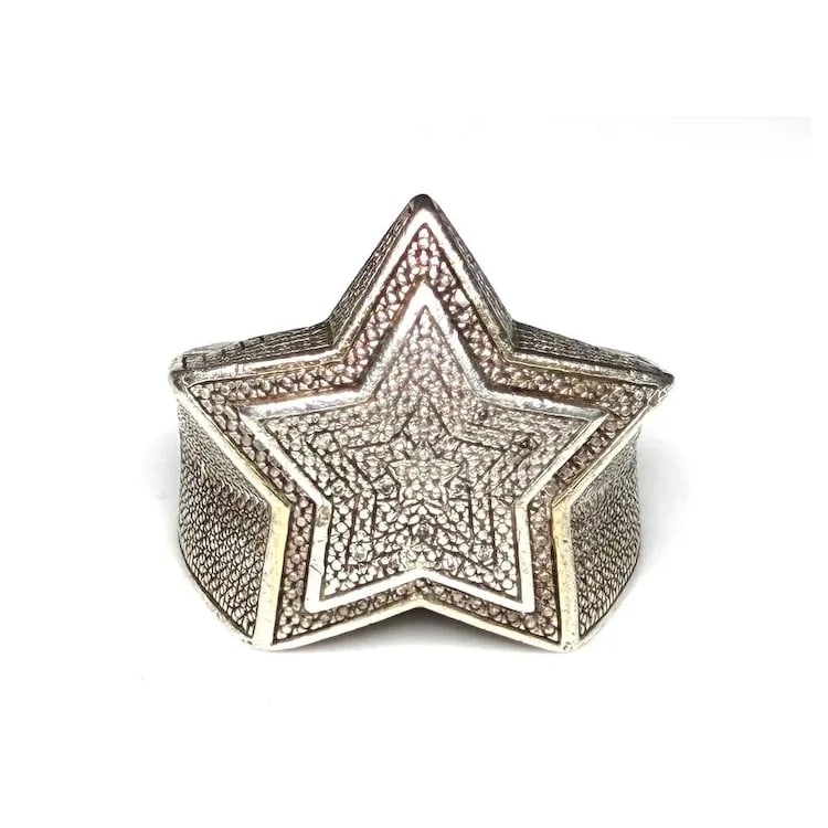 Vintage Sterling Silver Oversized Diamond Statement Ring - 2