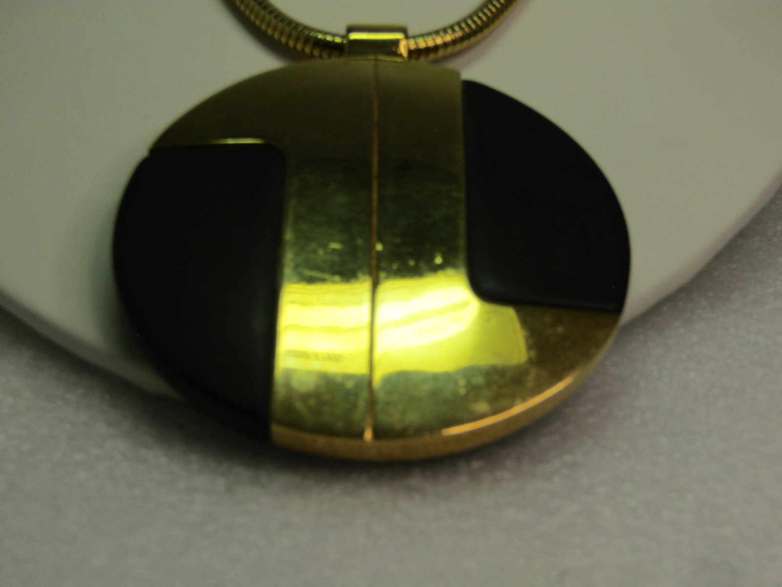 Vintage Lanvin Paris Black/Gold Necklace, 18.5", Snake Chain,Statement Piece, 1960's - 2